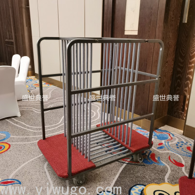 Hotel Banquet Hall Glass Turntable Stroller Hotel Wedding Banquet Turntable Trolley Storage Car Banquet Chair Carrier