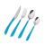 New Plastic Handle Western Food Knife, Fork and Spoon Four-Piece Stainless Steel Tableware Salad Spoon Steak Knife and Fork Set Logo