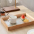 Japanese Entry Lux Vintage Glass Tray Black Walnut Solid Wood Storage Tray Wooden Tea Tray Home Ornaments Gathering