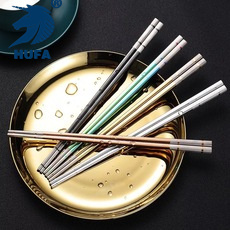 Factory Wholesale 304 Stainless Steel Full Square Chopsticks Household Hotel Creative Laser Metal Chopsticks Public Chopsticks Logo