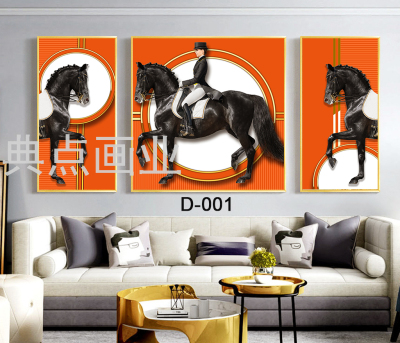 Light Luxury Horse Decorative Painting, Three-Piece Painting, European and American Paintings in Style