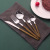 New Imitation Wooden Handle Knife, Fork and Spoon Suit Korean Tableware Stainless Steel Spoon Fork Steak Knife in Stock Wholesale Logo