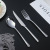 Oblique Handle Stainless Steel Steak Knife, Fork and Spoon Suit Western Tableware Household Desserts Fork Spoon Soup Spoon Spoon Spoon Can Be Customized