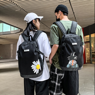 2021 Korean Style Fashion Couple Cartoon Printing Trendy Cool Backpack Large Capacity Trendy Early High School Student Schoolbag