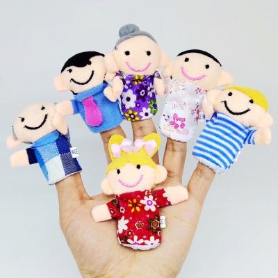 Family Finger Doll Six Characters Finger Stall Story Telling Children's Toys Early Education Game Family Finger Doll