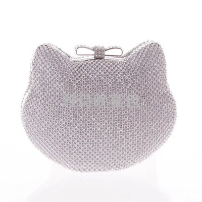 Cat Head Diamond Bag Handbag Banquet Women Bag Dinner Clutch Crystal Bag Rhinestone Bag Diamond Bag Diamond-Embedded Small Bag Celebrity Same Style