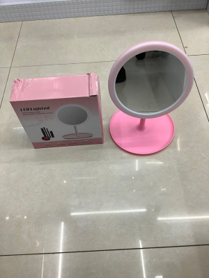Hot Sale Makeup Mirror LED Light Mirror Portable Three-Color Adjustable Dressing Mirror Desktop Beauty Dormitory Makeup Mirror with Light
