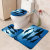 Factory Direct Sales Ocean World Toilet Set Three-Piece Set Bathroom Kitchen Non-Slip Floor Mat Bedroom Carpet