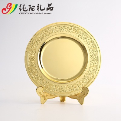 Customized Business Commemorative Three-Dimensional Relief Award Plate Copper Wire Honor Plate  Metal Plate Wholesale