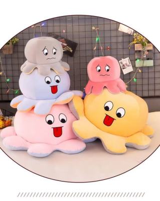 Factory Direct Sales Internet Hot Flip Octopus Emoji Pillow Double-Sided Octopus to Map and Sample Customization