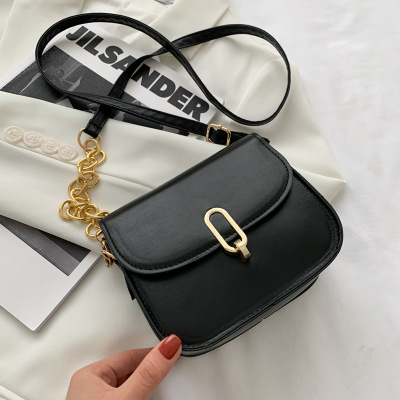 Texture Chain Fashionable Korean Style Women's Bag 2021 New Internet Celebrity Fashion Saddle Bag Ins Shoulder Messenger Bag