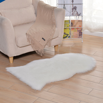 Customized Winter European-Style Simple Wool-like White Home Living Room Thickened Plush Carpet Floor Mat Window Cushion