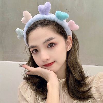 Cute Cartoon Hair Band Face Wash Makeup Apply a Facial Mask Headband Hair Ring Multi-Color Five Love Hair Accessories Wholesale