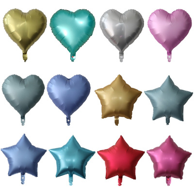 18-Inch Matte Metallic Love Five-Pointed Star Aluminum Balloon Birthday Party Layout Wedding Room Decoration Balloon