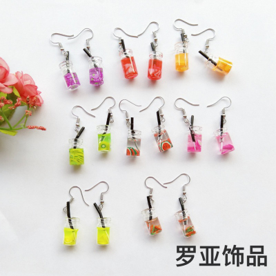 Spring and Summer New Fresh Fruit Cup Earrings Simulation Fun Earrings Small and Personalized Cute Can Be Used as Ear Clip