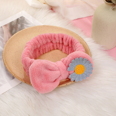 Korean New Cute Three-Dimensional Flower Headband TikTok Plush Flower Hair Band Little Daisy Wash Headband Hair Accessories Wholesale