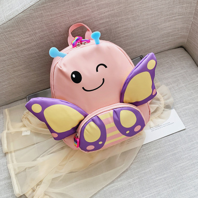 Lucky Pig New 2-5 Years Old Children's Backpack Kindergarten Backpack Anti-Lost Small Butterfly Cute Children's Bag