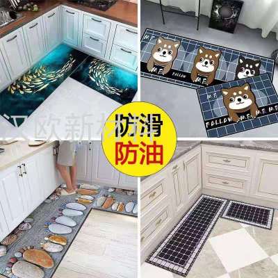Factory Supply Thickened Single-Sided Oil-Proof and Stain-Resistant Carpet Wholesale Custom Non-Slip Flannel Floor Mat