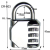 Production Gym Wardrobe Lock Large 40mm Three-Digit Padlock Padlock with Password Required