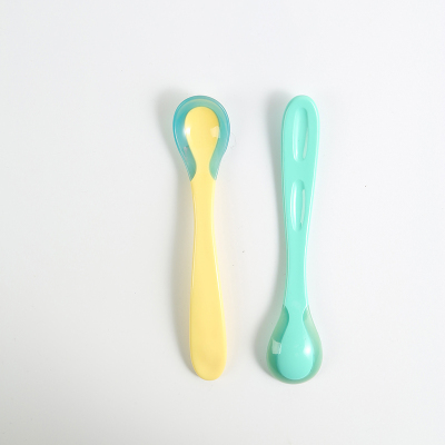 Factory Direct Supply Baby Silicone Spoon Soft Head Soup Spoon Baby Training Spoon Children's Tableware Silicone Spoon