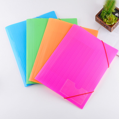 Factory Customized Paper Folder A4 Flat Rope File Bag Elastic Band File Bag Multi-Color Optional Custom Logo