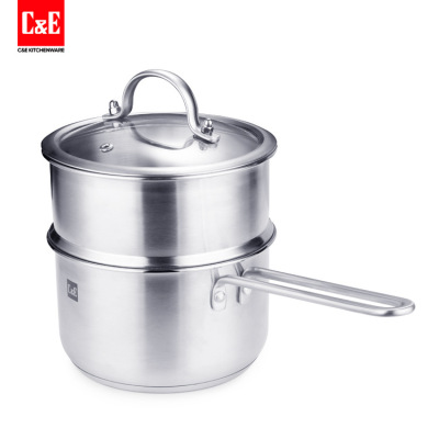 Stainless Steel Kitchen Steamer, Non-Stick Double-Layer Steamer and Tempered Glass Cover Creative Kitchenware
