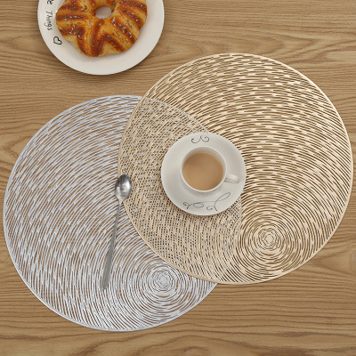 PVC Sky Eye Heat Proof Mat Bronzing Coffee Coaster Household High Temperature Resistant Hollow Western-Style Placemat Decorative Pad