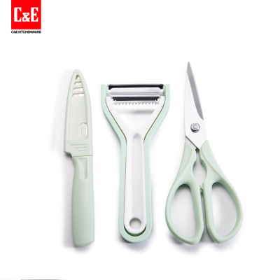 C & E Creative Kitchenware Multi-Functional Kitchen Scissors Potato Cutting Shredded Potatoes Scraper Knife Knife