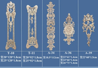 Solid Wood Decals French European Style Wedding Living Room Background Wall Decoration Carved Hollow Trim Dongyang Wood Carving