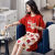 Pajamas Women's Summer Cotton Short Sleeve Nightdress Mid-Length Summer Korean Style Student Sweet and Loose plus Size Homewear