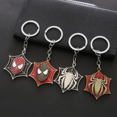 Fashion New Rotating Spider-Man Keychain Keychain Accessories Car Accessories Small Gift in Stock Direct Selling