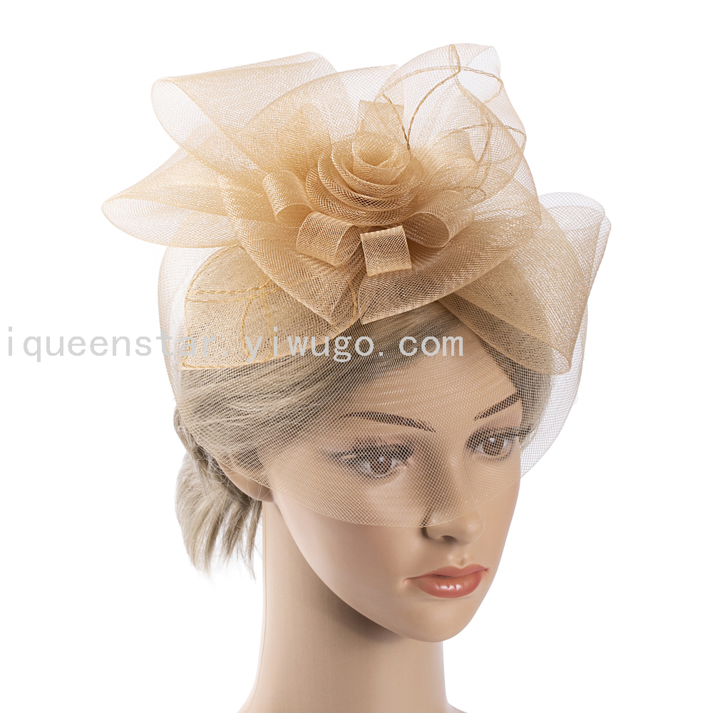 外贸出口头饰新娘头饰结婚发夹发箍水钻发饰网纱婚纱饰品影楼头纱