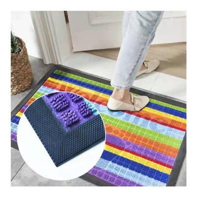 New Arrival Hot Sale Colorful Terry Carpet with Side Absorbent Non-Slip Carpet Door Mat Rubber Carpet Colorful Floor Mat