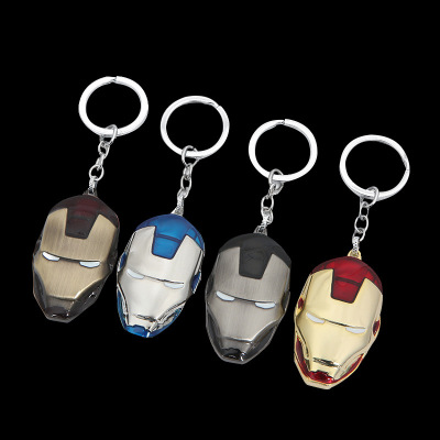 Movie Iron Man Peripheral Small Gift Car Key Ring Pendant Kirsite Key Ring Chain in Stock Wholesale
