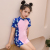 Children's Swimsuit Girls' One-Piece Cartoon Cute Baby Children's Children and Teens Short Sleeve Sun Protection Hot Spring Swimsuit