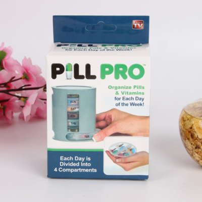Seven-Day Portable Moisture-Proof One-Week Pill Box 28 Grid Handy Pill Box