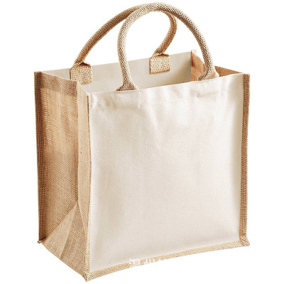 Dyed Linen Lamination Handbag Custom Coated Jute Cotton Stitching Bag Printed Logo Shopping Bag Custom