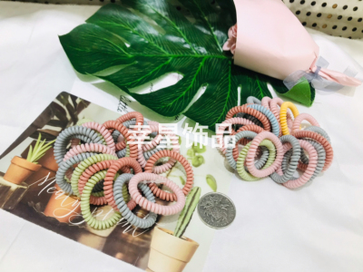 Small Circle Macaron Color Elastic Rubber Hair Band Rope Student Rubber Band Not Wrapped Hair Hair Rope Hair Ring Hair Rope