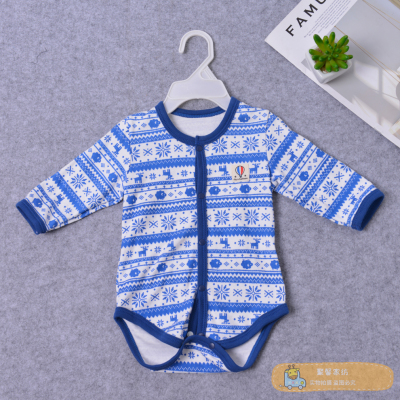 Newborn Infant Long-Sleeved Cotton Comfortable Close-Fitting Triangle Rompers Men and Women Baby Jumpsuit Rompers Jumpsuit