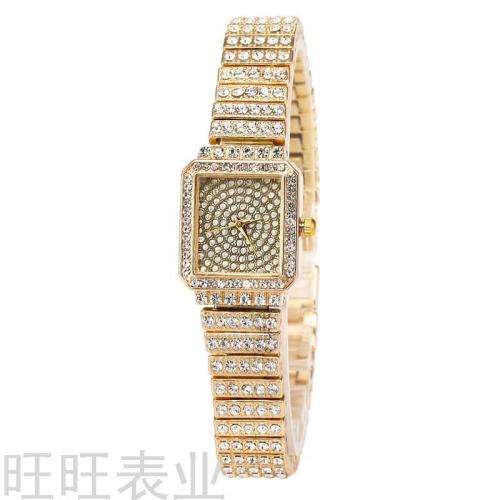 Foreign Trade Diamond-Embedded Starry Women‘s Watch Rhinestone Quartz Watch Women‘s Watch Square Fashion Women‘s Watch 