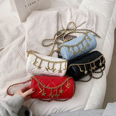 PU Chanel-Style Rhombus Rhombus Internet Celebrity Small Bag 2021 New Fashion Chain Crossbody All-Matching Ins round Bag