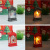 Christmas Flame Storm Lantern Santa Claus Decoration Led Luminous Ornaments Retro Candlestick Lamp
