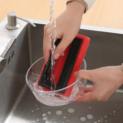 Kitchen Multifunction Cleaning Brush Sink Cleaning Decontamination Dishwashing Brush Fiber Belt Handle Magic Sponge Sink Brush