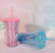 Summer Ice Glass Double Layer with Lid Student Straw Cup Crushed Ice Cup Gift Cup Daily Necessities Cup