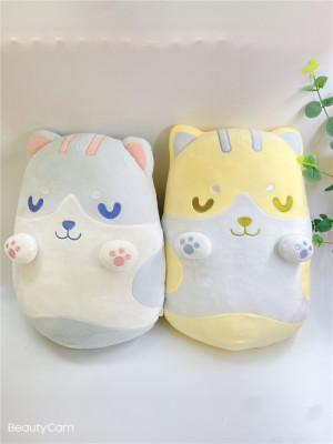 Factory Direct Sales Japanese Cartoon Smiley Cat Pillow Waist Pillow Plush Toy Doll Doll Sample Customization
