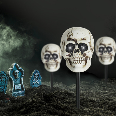 Halloween Ghost Head Plug-in Light-Emitting Skull Horror Ornament Decoration Novel Creative Toys