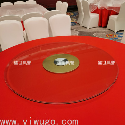 Star Hotel Banquet Glass Turntable Conference Center Wedding Banquet Toughened Glass Turntable One-Piece Turntable