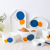 Blue Orange Series Bright Ceramic Tableware Western Cuisine Steak Plate Rice Bowl Soup Bowl Teapot Cup and Saucer