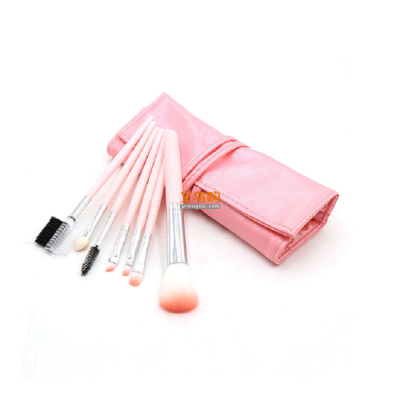 Wholesales 7 Pcs Professional plastic make up brush Label Makeup brush Makeup Brush Bag Set