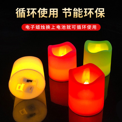 Electronic Light Wave Electronic Luminous Candle Proposal Birthday Confession Not off Light LED Candle Light Wholesale